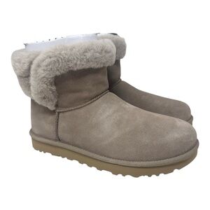UGG Women’s Saniya Suede Sharing Pull On Mini Boot 1153512 Taupe Size 10